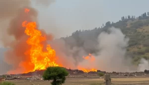 Incendio en grúa en Santiponce por derrame de combustible out-0-827