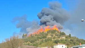 Incendio en Alcalá de Guadaíra: neumáticos arden en A-8026 out-0-16