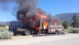 Corte de la SE-40 por incendio de camión en Dos Hermanas out-0-415